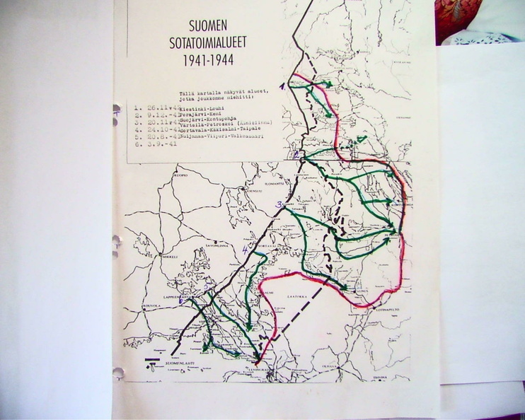 Suomen sotatoimialueet 1941 - 1944 kartta | Vanhoja kuvia Karstulasta